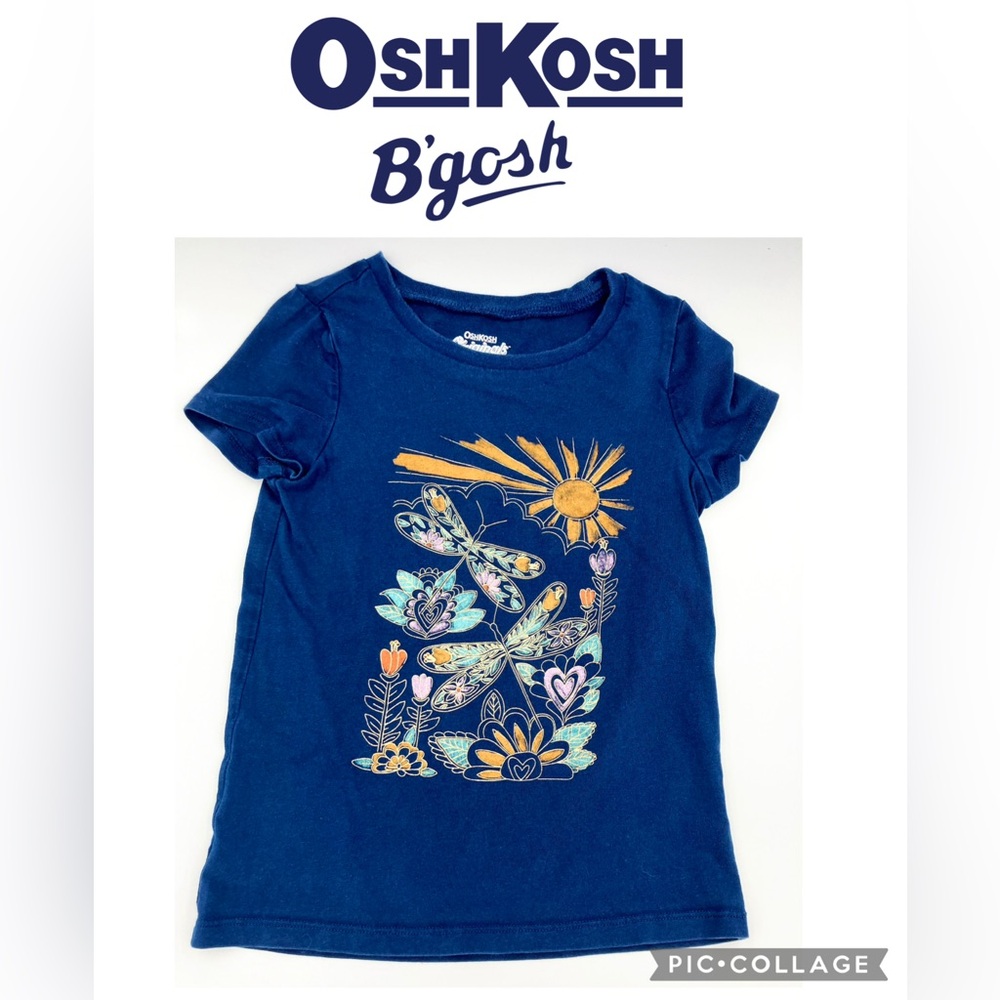 OshKosh B'gosh Navy Blue Dragonfly Graphic Short Sleeve Tee size 6/6X